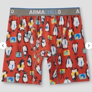 Armachillo‎ Duluth Trading Co Boxer Briefs Red Penguin Print
 M New Without Tags